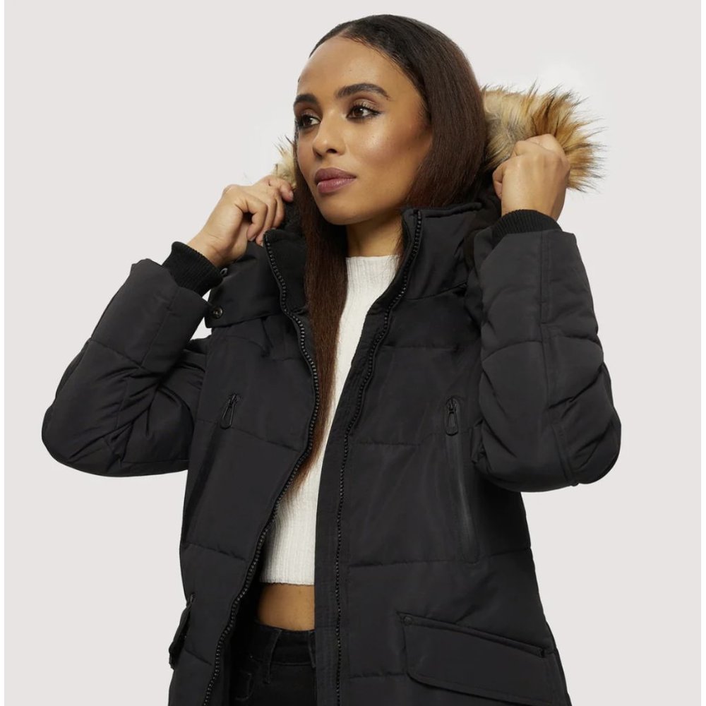 (NWT) Addie Mid Length Parka - Noize - Large - Black